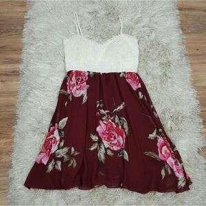 Women's Dress Spaguetti Strap Burgundy/Tan NWT BY Chocolate U.S.A